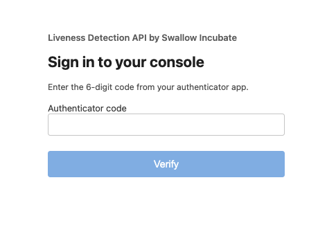 The two-factor authentication code entry screen. Enter the 6-digit code from your authenticator app.
