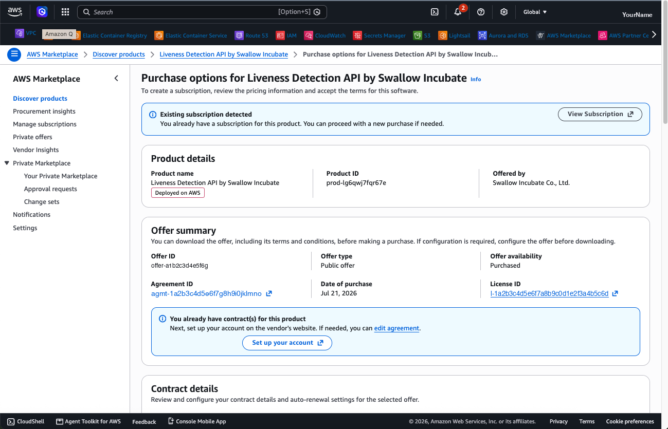 The subscribe page. Use edit agreement in the You already have contract(s) for this product box to modify your contract.