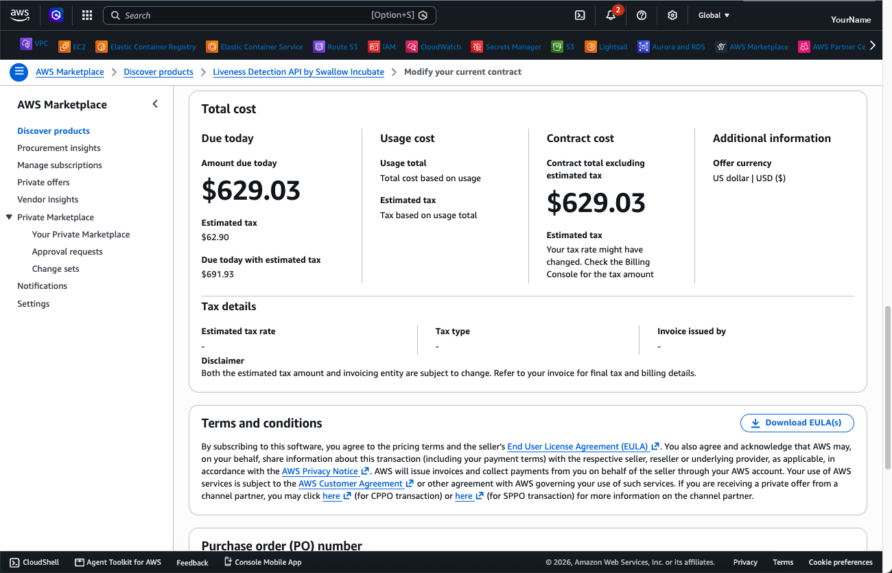 Total cost. Amount due today shows the prorated charge.